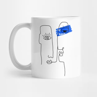 Abstract Picasso style One line art two face - C'est l'amour Mug